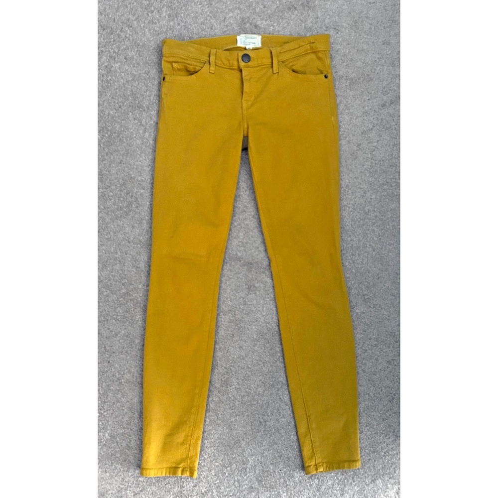 Current/Elliott Ankle Skinny Stretch Jean, Mustard Yellow, Size 28